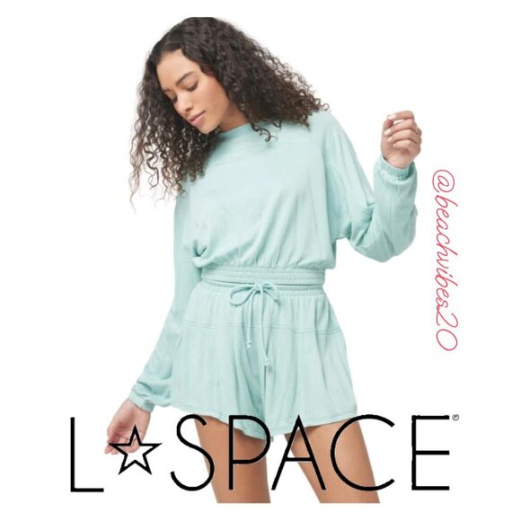 L*Space Day Tripper Pullover & Shorts Medium Set Pool NWT O-50